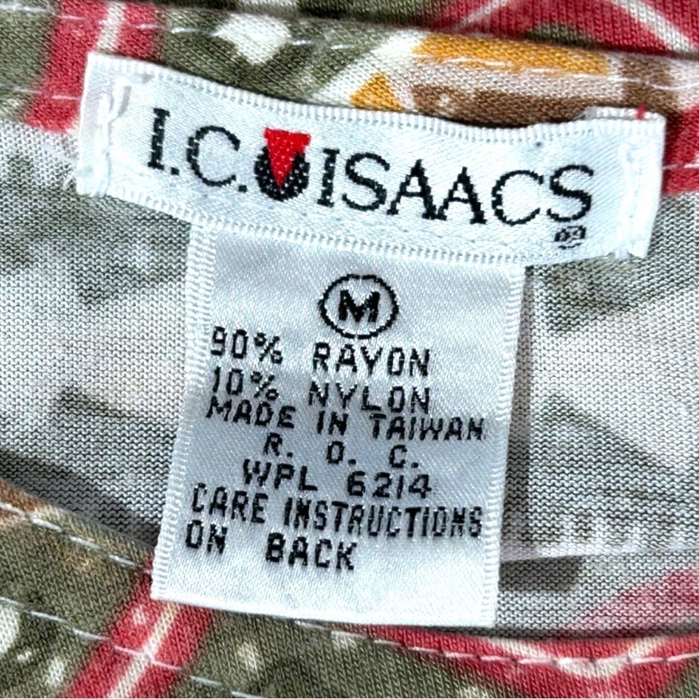 4/$20 Vintage Geometric Print Tunic Tee I.C. Isaacs Medium - Picture 4 of 5
